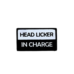 THIGHBRUSH® - HEAD LICKER IN CHARGE - Rectangular Patch - Black and White